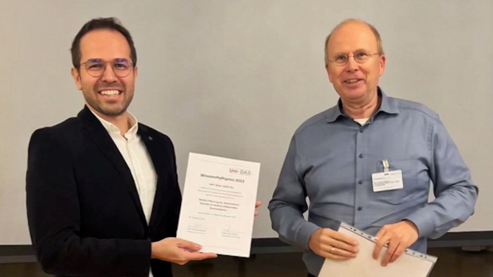 Uni-DAS Wissenschaftspreis for Dr. Ömer Sahin Tas